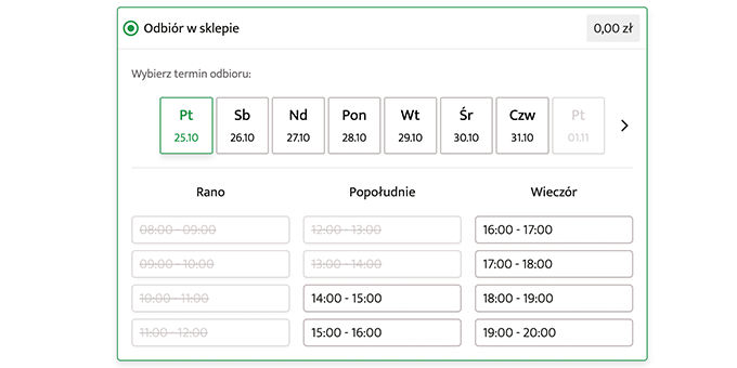 Wybierz termin w którym zamówienie ma być gotowe